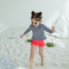 女童 Ludia Kids Petit 格紋泳裝上下裝組