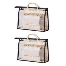 Market A 包包收納透明防塵袋 黑色 M, 2入, 1個