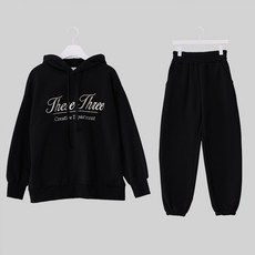 Chic Fox 女款 AT 連帽上衣 + 刷毛運動束口褲套裝