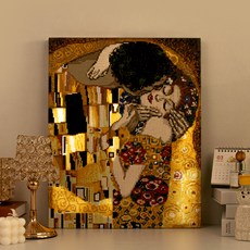ARTJOY DIY LED 畫布款鑽石畫 40 x 50 cm, 1個, 克林姆之吻