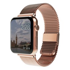 miaK Apple Watch金屬織紋錶帶, 玫瑰金, 1個