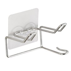 Market Plan 簡約免打孔不鏽鋼吹風機架, 銀色, 1個