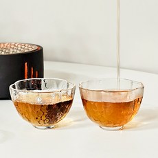 茶語 蓮花耐熱玻璃茶杯 85ml S210-3, 2個, 透明