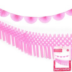 PARTYSHOW 派對掛旗燈串組 半月 + 蜂巢, 1套, 粉紅色