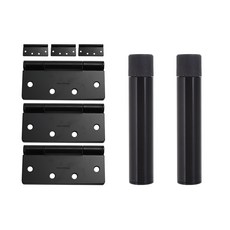 3 指關節鉸鏈黑色 3p + 門塞黑色套組, 2套