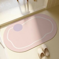 Withehome 蓬鬆粉彩乾爽腳踏墊, 粉紅色, 1個