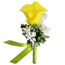 OJEUNY 馬蹄蓮方晶鋯石胸花, 黃色