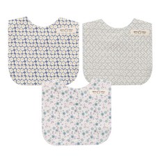 ggoom duboo 方形棉質圍兜, French Flower+Vintage Leaf+Can Fry, 3入
