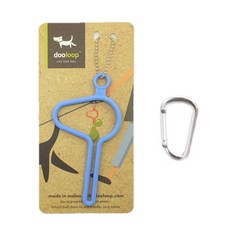 ALL Nature 寵物鑰匙圈造型清潔袋掛勾+登山扣組, 藍色, 1套