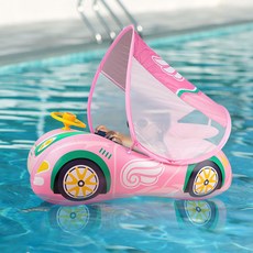 BUCHU CAR 嬰兒汽車游泳圈, 桃粉色, 1個