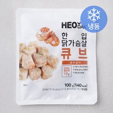 허닭 한입 닭가슴살 큐브 새우살사 (냉동), 100g, 1개