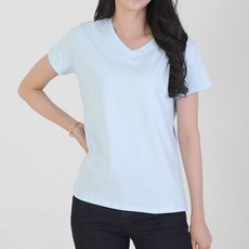 女性用 Midnight Coco 素色 V領 短袖 T恤 J-2023040024