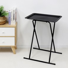 팬물산 이지라이프 스퀘어 접이식 보조테이블, 블랙