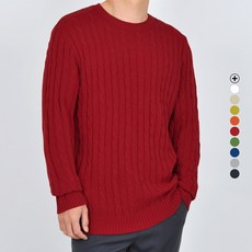 Guystory 男士素色圓領基本款細麻花針織衫