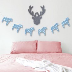 派對波點木馬毛氈拉旗, 2個, 藍色