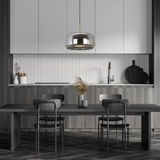 WONHA 室內裝飾LED Riab 1燈 PD 大燈泡色吊燈 380mm 10W, 黑色電鍍