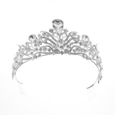 Get It Blue 水晶鑽石頭冠, 銀色, 1個