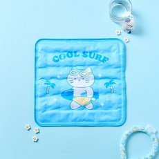 BUTTERSHOP 夏日野餐衝浪牛奶貓涼感坐墊, 藍色