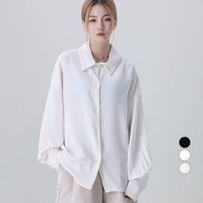 Awesomearound 女款絲質垂墜感寬鬆襯衫