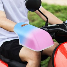 RZAHUAHU Ez2mk 機車夏季涼感遮陽防水手把套 雙手用套組 MS-810, 漸層粉藍色