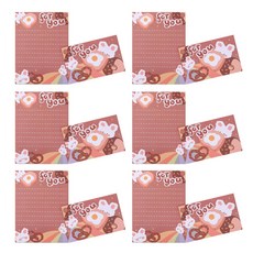 SolRoom 學生信封信紙組, 兔子款(棕色), 6組