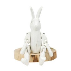 T-Lab兔子木刻關節娃娃 L, 白色的