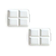 PRELUDE Neobone 4格分隔小菜盤, 2個, 白色, 單品