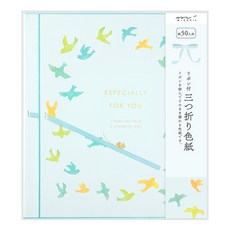 日本 MIDORI 三折留言卡-鳥兒_33257, 鳥兒, 1入