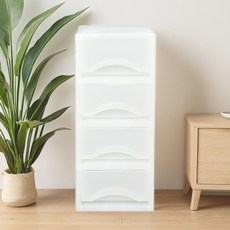 側邊四層抽屜櫃 W18, 白色, 1個