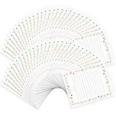 2Youngdesign 水彩花朵信紙 60入, 混合顏色, 1入