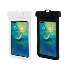 UTOBALAN 哦 水上活動彩色手機防水袋2件組, 黑色, 白色, 1套