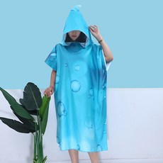 成人連帽斗篷浴袍 900*1100*400mm, 1個, 24藍色泡泡