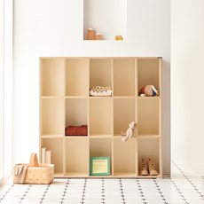 소르니아 롤리 와이드 아동 책장, 아이보리, 3단