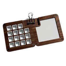 Bellian 水彩壓克力木盒調色盤 分離式 胡桃木, 15格, 1個