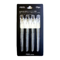 FEEL 矽膠核心髮夾 4p, 1個, 白色