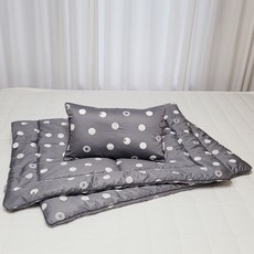 ahtty blanc 棉質好眠枕頭套 2入 + 枕芯 + 薄被套組, 灰色索露娜