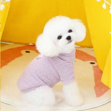 DING DONG PET 寵物背帶日常簡約羊羔毛T恤, 紫色, 1個