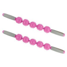 5輪滾輪按摩棒, 粉紅色, 2個