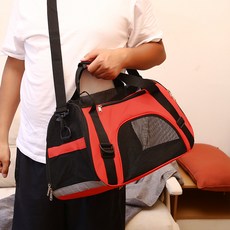 데이소이 반려동물 답답함 없는 이동가방, 01 레드, 1개