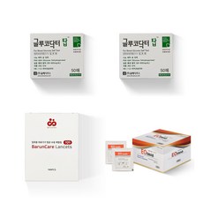 글루코닥터 탑 스트립 혈당측정지 50p x 2개 + 바른케어 채혈침 30G 100p + 알콜솜 100p, 1세트