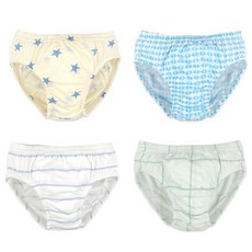 Maykids 旋律鯨魚系列童款印花棉質彈力四角內褲 4件組