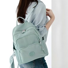 Lulubag 女性用 fine 防水旅行後背包 + 配件, 薄荷(背包),隨機發貨(配件)