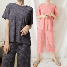 테라우드 여성용 보카시 쿨 반팔 파자마 상하의 2세트