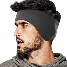 T렉스 벨크로 헤어 밴드형 스포츠 방한 귀마개, 딥그레이, 1개