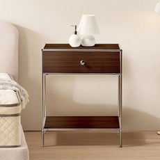 윌로우 저스틴 협탁 605 x 685 mm 방문설치, 월넛, 1개