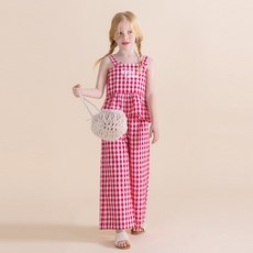 ILoveJ 女童Listin格紋無袖上下套裝