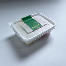 TinaPicnic 迷你半透明3格一次性容器 20p + 謝謝你 綠色貼紙 20p 組, 1套, 一次性容器 + 貼紙