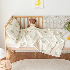 PRIELLE 幼兒用 Eddy 超細纖維雙面毯, 綠色