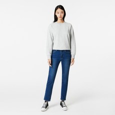 JAJU (JAJU) 女款 HEAT 內刷毛磨毛直筒牛仔褲