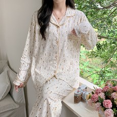 안나앤코 여성용 스윗튤립 긴팔 파자마 상하의 세트